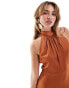 Фото #3 товара Maids to Measure Bridesmaid high neck maxi dress in burnt orange