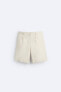 Herringbone texture bermuda shorts