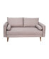 Фото #1 товара Carthage Upholstered Mid-Century Modern Pocket Spring Loveseat With Wooden Legs And Removable Back Cushions