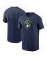 Фото #1 товара Men's Navy Milwaukee Brewers Fuse Logo T-Shirt