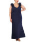Plus Size Tulle-Strap Sweetheart-Neck Gown