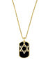 ფოტო #3 პროდუქტის EFFY® Men's Onyx & Diamond (1/5 ct. t.w.) Star of David Dog Tag 22" Pendant Necklace in 14k Gold