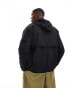 Lyle & Scott hoodied windbreaker jacket in black