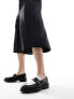 Фото #7 товара ASOS DESIGN chunky loafers in black and white faux leather with western details