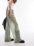 Фото #3 товара Topshop ditsy floral crinkle trouser in green