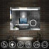 AICA LED Badspiegel mit Uhr HD11