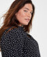 Trendy Plus Size Printed Collared Shirt, Created for Macy's