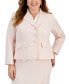 ფოტო #3 პროდუქტის Plus Size Tonal-Check-Print 3-Button Skirt Suit