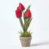 Kunstblumen Tulpen in Zellstoff Topf