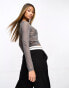 Фото #8 товара ASOS DESIGN cropped long sleeve mesh top in grey