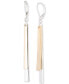 Two-Tone Layered Bar Linear Drop Earrings