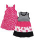 ფოტო #4 პროდუქტის Big Girls Cotton Dresses, Pink Black Roses