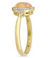 ფოტო #3 პროდუქტის Yellow Opal (3/4 ct. t.w.) and Diamond (1/8 ct. t.w.) Halo Ring 10k Yellow Gold
