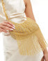 True Decadence embellished tassle crossbody bag in gold