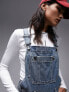 Topshop denim dungaree in authentic blue