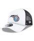 Фото #1 товара Men's White/Black Orlando Magic Court Sport Foam A-Frame 9FORTY Adjustable Trucker Hat