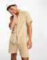 Фото #1 товара Jack & Jones originals co-ord revere collar towelling shirt in beige