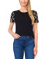 ფოტო #4 პროდუქტის Women's Mixed-Media Tweed-Sleeve Knit Top