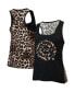 Women's Threads Black Chicago Cubs Leopard Tank Top Черный, M - фото #2