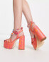 Фото #4 товара Circus NY Paddie platform heels in orange popsicle print