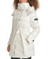 ფოტო #4 პროდუქტის Karl Lagerfeld Womens Shine Hooded Short Belted Puffer Coat