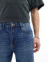 Bershka straight vintage jeans in dark blue