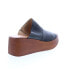 Miz Mooz Gianna P65003 Womens Black Leather Slip On Wedges Sandals Shoes