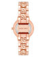 ფოტო #2 პროდუქტის Women's Quartz Rose Gold-Tone Alloy Link with Chain Design Bracelet Watch, 36.5mm