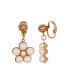 Acrylic Flower Imitation Pearl Clip Earrings