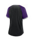 ფოტო #3 პროდუქტის Women's Black Colorado Rockies Glitz Glam League Diva Raglan V-Neck T-Shirt