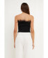 Фото #2 товара Women's Strapless Knit Feather Top