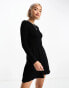 Фото #12 товара Only mini knitted skater dress in black
