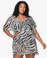 Фото #1 товара LAUREN RALPH LAUREN 298992 Plus Size Zebra-Print Tunic Cover-Up 2X