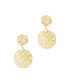 Фото #1 товара Gold-Plated Textured Double Disc Earrings