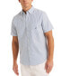 ფოტო #1 პროდუქტის Men's Striped Seersucker Short Sleeve Button-Down Shirt
