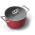 SMEG 26cm Red 50's Style Casserole - CKFC2411RDM - 7.7 L - Black - Red - Aluminium - Stainless steel - Stainless steel - Glass - Stainless steel