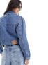 Фото #5 товара Tommy Jeans Clare cropped zipped denim jacket in mid wash