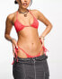 Фото #1 товара Weekday Move bikini top in red