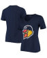 ფოტო #2 პროდუქტის Women's Navy Toledo Mud Hens Performance V-Neck T-shirt