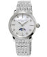 ფოტო #1 პროდუქტის Women's Swiss Slimline Diamond-Accent Stainless Steel Bracelet Watch 30mm