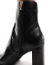 Mango heeled pointed boots in black