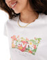 Levi's t-shirt with floral batwing logo in white