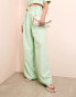 ASOS LUXE paper bag wide leg trouser in green