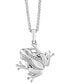 ფოტო #4 პროდუქტის EFFY® Diamond Frog 18" Pendant Necklace (1/8 ct. t.w.) in Sterling Silver