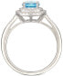 ფოტო #3 პროდუქტის Blue Topaz (1-3/8 ct. t.w.) & Diamond (1/4 ct. t.w.) Ring in 14k White Gold