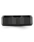 Ceramic Black Faceted Beveled Edge Polished Wedding Band Ring