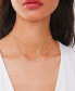 ფოტო #2 პროდუქტის Lab-Grown White Sapphire (1/20 ct. t.w.) & Pink Enamel Layered Necklace in 14k Gold-Plated Sterling Silver, 15" + 2" extender