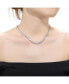 ფოტო #3 პროდუქტის Sterling Silver White Gold Plated with Cubic Zirconia Princess Eternity Tennis Necklace