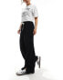 ASOS DESIGN wide leg pull on trouser with contrast tie detail