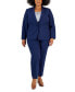 Plus Women's Notched-Lapel Blazer Pants Suit